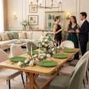 Tinybee 60PCS Green Plastic Plates - Heavy Duty Green Disposable Plates, Elegant Plastic Plates for Bridal Shower, Wedding and Party Including 30 Dinner Plates 10 '' & 30 Dessert Plates 7.5 ''