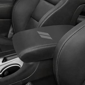 YOSRTER for Dodge Durango Accessories 2021 2022 2023 2024 2025 2026 Center Console Armrest Cover Interior Box Anti-Scratch Leather Central Armrest Decoration (Gray Stitches)
