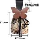 FURPHI Renaissance Belt Pouch Medeival Butterfly Drawstring Waist Bag Vintage Coin Purse Dice Bag Costume Accessories for LARP Ren Faire (D)