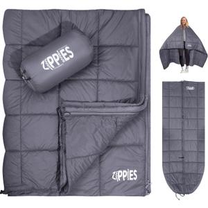 3M Thinsulate Insulation Puffy Camping Blanket for Cold Weather, Queen Size Warm Camping Quilt with Zipper, Waterproof Outdoor Sleeping Bag for Hammock, Cozy & Versatile Gift for Men and Women (Dark Grey)