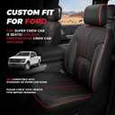 FREESOO Leather Seat Covers for Ford F150 SuperCrew/Crew Cab 2015-2026 | Fits F250/F350/F450 Super Duty 2017-2026, Custom Fit, Waterproof, Bucket Seat, Airbag Compatible, Lumbar Support, Easy-clean