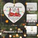 Friend Christmas Ornaments - 2026 Ceramic Ornament for Xmas Tree Decorations, Naughty Christmas Ornaments for Friends, Bestie Gifts for Women, BFF, Soul Sister, Work Bestie