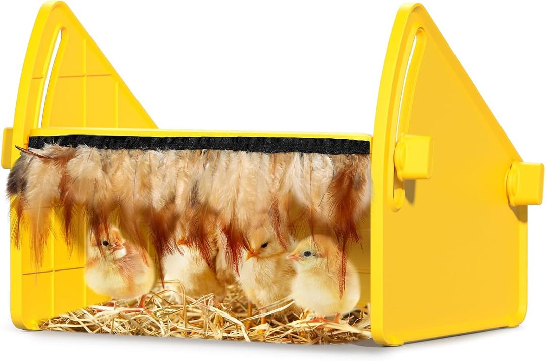 Heating Brooder Plate for Chicks Ducklings, Adjustable Brooder House for Keeping Poultry Warm(Yellow, M) (8.6"L x 9.8"W x 13.0"H)