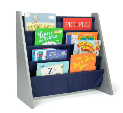 Humble Crew Newport Kids' Bookshelf 4 Tier Book Organizer Navy/Gray