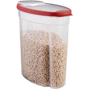 Rubbermaid Flex and Seal Cereal Keeper, 1.5 Gallon, BPA-Free, Clear with Red Lid, Airtight