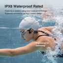 CXK Bone Conduction Headphones IPX8 Waterproof Swimming Headphones, Bluetooth 6.0 Open Ear Earbuds MP3 Mode with 32GB Memory, 12H Playtime, Underwater Wireless Headset Secure Fit for Running, Cycling