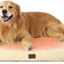 Bedsure Self Warming Dog Beds Large Sized Dog - Extra-Large Puppy Bed with Removable Washable Cover, Orthopedic Egg Crate Foam Pet Mat, Suitable for Pet Up to 100 lbs (Non Electric) (Ashen Cream-Self Warming Version)