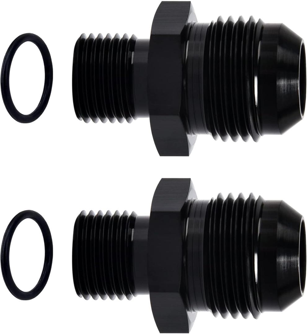 EVIL ENERGY 10AN Male Flare to M16 x 1.5mm Male Metric Fitting Adapter Aluminium Alloy 2PCS