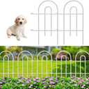 AMAGABELI GARDEN & HOME 25 Panels 24in(H)35ft(L) Decorative Garden Fences and Borders for Dogs No Dig Metal Fence Garden Edging Border Animal Barrier Fencing for Flower Bed Yard White