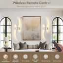 Battery Operated Wall Sconce Set of Two, Dimmable Modern LED Rechargeable Wall Light with Remote Control, Wall Decor for Living Room