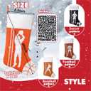 2 x 20 Inch Football Christmas Stocking-Sports Theme Hanging Stocking with Player Silhouette, Large Fireplace Decor for Family Holiday Party Supplies