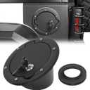 Fuel Filler Door Cover, Gas Fuel Tank Cap Cover Black Fit for 2007 2008 2009 2010 2011 2012 2013 2014 2015 2016 2017 2018 Jeep Wrangler JK & Unlimited Sport Rubicon Sahara (Locking)