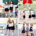 Zando Kids Soccer Socks Youth Baseball Football Softball Cotton Uniform Girls Knee High Socks (3-6 Years, Black/Hot Pink/Pink)