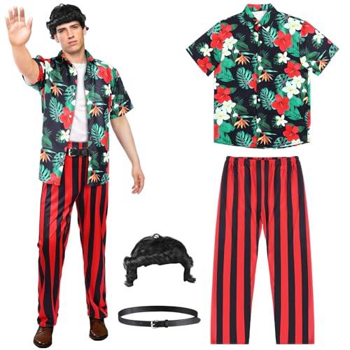 Maiteenly 4 Pcs Halloween Detective Costume for Men Detective Outfits 90's Movie Character Cosplay for Halloween (Large)