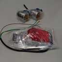 Chrome Tombstone Tail Light Rear Brake Light with Amber Turn Signals replacement for Harley Davidson Softail Chopper FLSTN Deluxe & FLSTSC Springer Classic Cruiser Custom Motorcycles