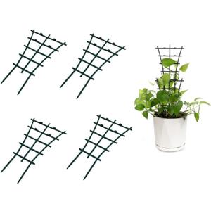 Feitore Mini Plant Trellis Garden Trellis for Climbing Plants Outdoor Plastic Superimposed Potted Plant Support Flower Supports (4 Pcs)