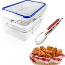 Batter Bowl, Breading Bowl with Lid Flour Shaker for Seasoning Fried Chicken, Fish, Shrimp, Just Flip (Medium)
