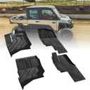 Floor Mats for 2024 Polaris Ranger XD 1500, TPE Front & Rear Row Floor Mats All Weather Protection Durable Slush Liners for Polaris Ranger Crew XD 1500 Northstar All Models 2024 Accessories