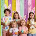 XCKALI Colorful Wood Photography Background Colorful Rustic Wooden Texture Easter Backdrop Party Decor Photo Props (8x6ft)