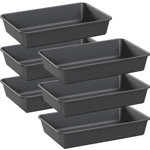 6 PCS Large Plastic Drawer Organizer, 9"6" Desk Drawer Organizer and Storage Trays, Versatile Plastic Storage Bins for Makeup Vanity, Jewelries, Kitchen Utensils, Bathroom and Office