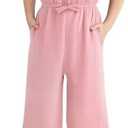 YOURUIKEY Tween Girls Jumpsuit Teen Preppy Clothes Cap Sleeve Smocked Drawstrings Romper Kids Jumper Summer Outfits Size 13-14 Y