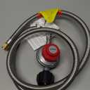 GasSaf 5 Feet Stainless Steel Braided 20 PSI Adjustable Propane Regulator Hose with QCC-1/Type,Gas Grill LP Regulator for Burner, Turkey Fryer, Forge, Smoker and More