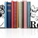 Metal Girl Reading Book BookendsLets Read Bookends for Shelves Bookshelf Decorative Objects Home Office Desk Bookshelf Decor Nice Gift for Women (Black)