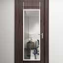 whitebeach 48" x 16" Over The Door Full Length Mirror Wall Mounted Hanging with 2 Metal Hangers for Bedroom Living Room Bathroom White