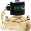 U.S. Solid 1" Brass Electric Solenoid Valve 110V AC Normally Closed Air Non-potable Water Oil Diesel