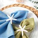 APTWOW Napkin Rings Set of 12, Starfish Napkin Rings for Table Decor, White Sea Star Napkin Ring Holders for Coastal Decor, Beach Decor, Wedding, Dinner Party, Summer, Birthday, Nautical, Banquet