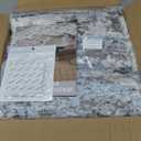 Hallway Washable Runner Rug: 3x8 Abstract Modern Soft Stain Resistant Non-Slip Backing Runner for for Entryway Kitchen Laundry - Blue Grey