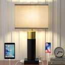 Touch Table Lamp for Bedroom 3 Way Dimmable 22''Bedside Lamp with USB A+C Nightstand Lamp for Living Room Office and Hotel Bulb Included (White)