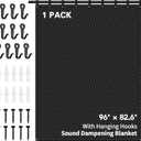 Large Sound Dampening Blanket,96" x 80" Sound Absorbing Studio Blanket,Noise Cancelling Studio Acoustic Blanket Curtain/Light Blocker/Moving Blanket (1 PACK)