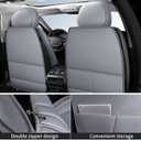 HChengkikz Nappa Leather Car Seat Covers Front Seats, Gray Car seat Protector, Waterproof Car Seat Cushion, Universal Automotive Seat Covers Fit for SUV Truck Pick-up Sedan and Most Cars