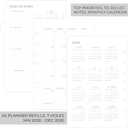 4 x Beautiful 2026 Daily Planner Inserts for 7 Ring Binders  Durable A5 Paper Refill Set 5.5" x 8.3" - Refills Incl. Tabs & Monthly Calendar Spreads - From January 2026 - December 2026 (black-white)