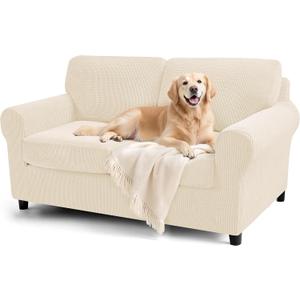 SUBRTEX 5 Pieces Stretch Sofa Slipcover Sets Couch Cover Sets Backrest Cushion Covers Furniture Protector Collection Set for Oversize Sofa Loveseat Chair Slip Covers(Medium, Ivory)
