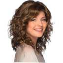 Short Brown Wavy Real Hair for Women, Layered Design, Lightweight, Glueless, Breathable, Wigs Human Hair Mixed Heat Resistant Synthetic, Tangle-Free, Natural Look (Brown,14 Inch)