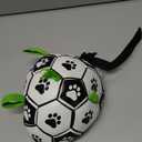CHUKCHI Soccer Ball with Straps, Interactive Dog Toys for Tug of War, Puppy Birthday Gifts, Water & Tug Toy, Durable Dog Balls for Small & Medium Dogs (8 inch)