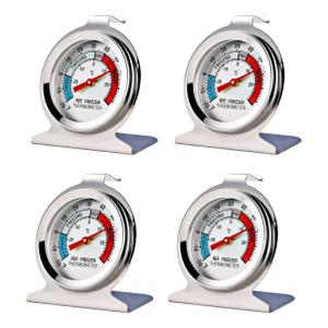4 Pack Refrigerator Freezer Thermometer Large Dial Analog Thermometer