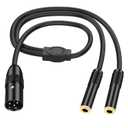 MEIRIYFA XLR 3Pin to Dual 6.35mm 1/4 Inch Y Splitter Cable, Gold Plated XLR Male to Dual 6.35mm TRS Female Microphone Cable for Amplifier Mixer Mic Guitars - 0.5M