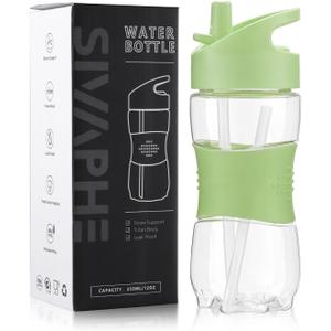 Sivaphe Clear Water Bottle with Straw 12 oz Portable Tritan Transparent Sports Drinking Bottle for School Girls Boys Green Sivaphe Clear Water Bottle with Straw 12 oz Portable Tritan Transparent Sports Drinking Bottle for School Girls Boys Green