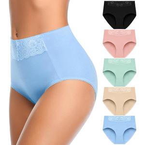 Cotton Underwear High Waisted Womens Full Coverage Ladies Comfy Panties (Regular & Plus Size) (XL)