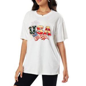 Womens Oversized Summer T Shirts Fashion Floral Graphic Tees Short Sleeve Beach Vacation Trendy Clothes 2025 (Medium)