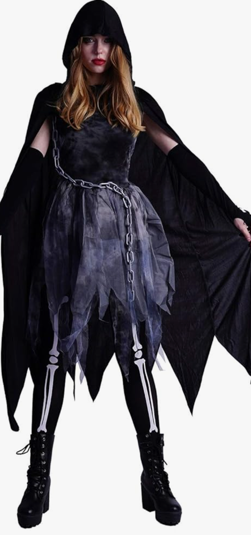 PGOND Halloween Reaper Women's Scary Costume M/L