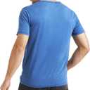 Lucky Brand Mens Venice Burnout Notch Neck Tee Shirt (Blue)