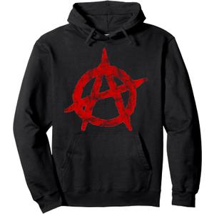 Anarchist Symbol Desperate Gift Pullover Hoodie L