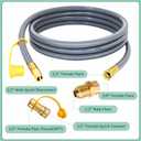 Upgraded 12 Feet 1/2 Inch Rv Quick Connect Natural Gas Hose Gas Line for Outdoor Grill with Quick Connect Fittings for Bbq Pizza Oven, Patio Heater and More NG Appliance - CSA