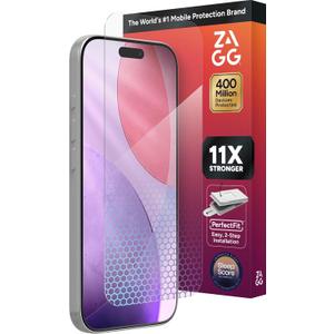 ZAGG XTR5 Screen Protector for iPhone 17 Pro - Glass, Blue Light Protection, 11X Stronger, Eyesafe CPF60 Tech, Anti-reflective Tech, Vibrant Color & Touch Sensitive Tempered Glass, Easy To Install