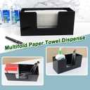 Paper Towel Holder Countertop, Acrylic Bathroom Paper Towel Holder, Black Napkin Holder for Kitchen, Countertop Multifold Z-fold C-fold,Trifold Paper Hand Towel Dispenser for Bathroom Toilet (2)