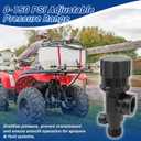 23120-3/4-PP Adjustable Pressure Relief Valve - 3/4" NPT Male Inlet/Female Outlet, 0-150 PSI Adjustable, with Locking Nut & 1/4" Gauge Port for Sprayers, Irrigation & Fluid Systems